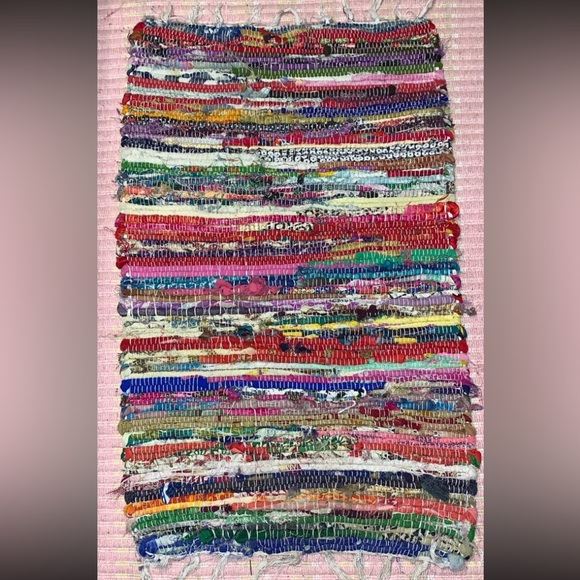 SOLD - Chindi Rug Boho Bohemian Rag Rug - Picture 2 of 6